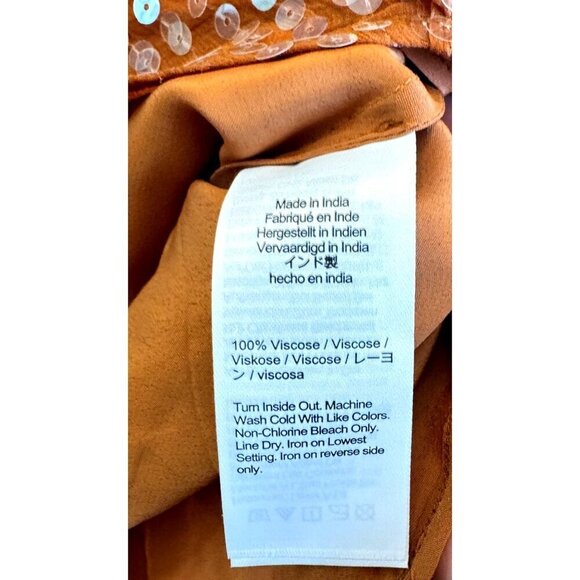 NWT J. Crew Sequined Mockneck Sheer Blouse Copper Brown W/ Silk Cami XS GORGEOUS - Picture 10 of 13